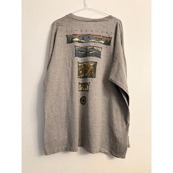 VTG Timberland Wind, Water, Earth, Sky Long Sleeve Men L Single Stitch 80s 90s - Picture 4 of 9